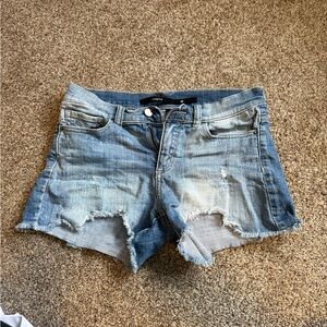 Harper Light Blue Distressed Denim Shorts